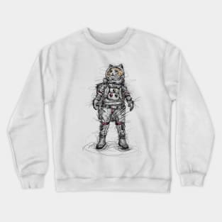 Scribble cat in space Crewneck Sweatshirt